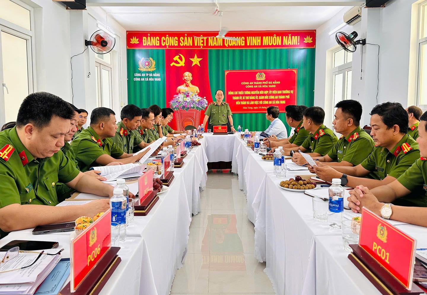 Giám đốc Công an thành phố kiểm tra, chỉ đạo công tác tại Công an xã Hòa Vang