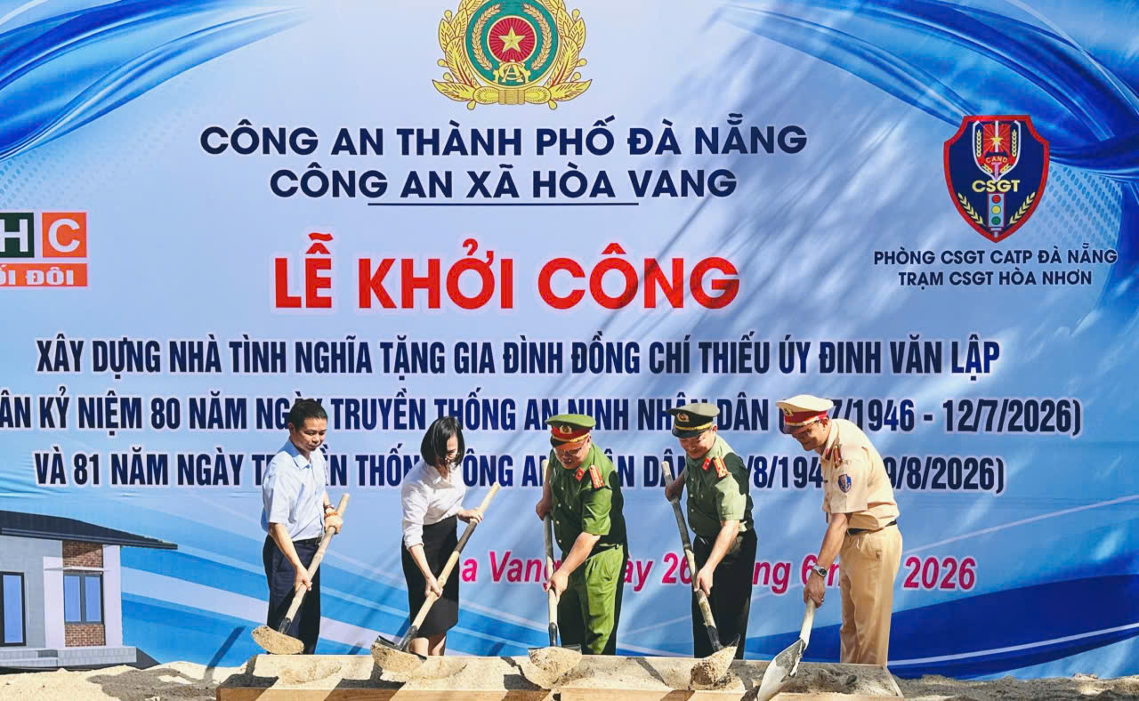 Hòa Vang: Khởi công xây dựng nhà tình nghĩa cho cán bộ Công an xã