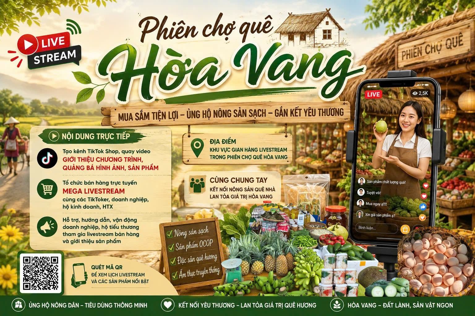 PHIÊN CHỢ QUÊ HÒA VANG – ĐI CHỢ QUÊ, XEM LIVESTREAM, BÙNG NỔ CÙNG “SẮC MÀU THANH XUÂN”!